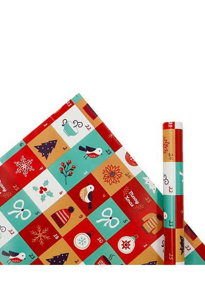 reprodesign 70X100 Christmas Themed Gift Wrapping Paper - Pack of 2 - M16
