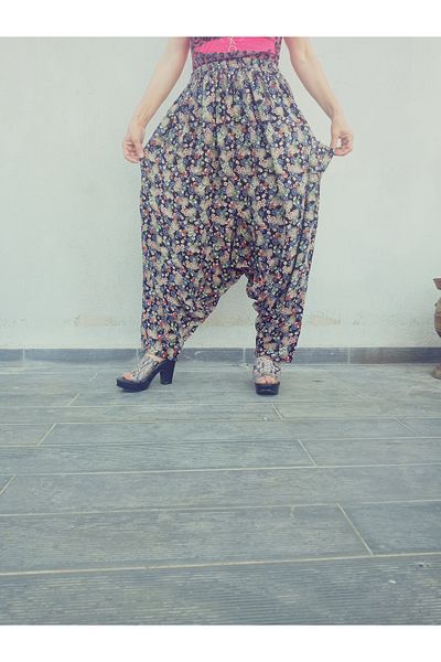 hoaryage Viscose Pressed Fabric Floral Patterned Pocketed Shalwar 100% Cotton, Size 34-48