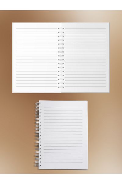 Ez&Tu Stıcker Cute Teddy Bear Patterned Notebook – 60 Sheets / 120 Pages – Lined Wire Spiral |   Kawaii Style for School