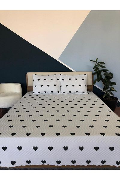 Bikaya Home Heart Single 2 Piece Bedspread Set - 160X240 cm (with Pvc Bag)