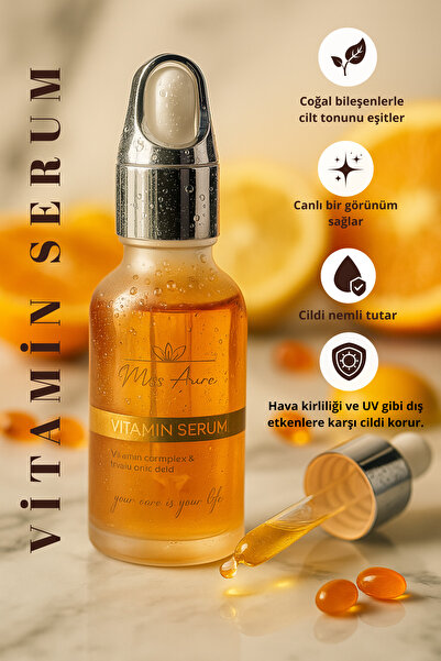 Vitamin C Serumu – Cilt Aydınlatıcı, Leke Karşıtı, Nemlendirici Etkili 30 ml