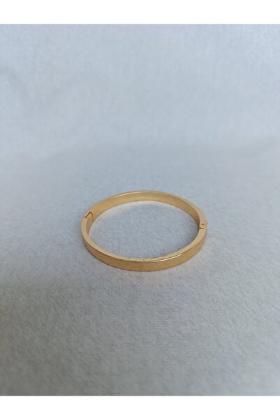 Ahsen Jewellery Düz Kartier Ajda Model Bileklik Renk Gold kelepçe