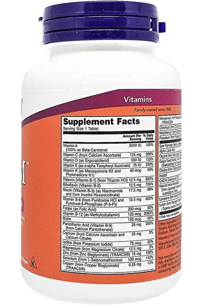 Now Foods ADAM Men's Multivitamin Saw palmetto+Choline+Zinc+Copper+Molybdenum+CoQ10+Resveratrol 60