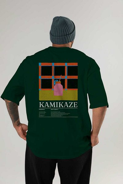 Ankhises Kamikaze Cocktail Series Back Printed Oversize T-Shirt Men Women 100% Cotton Crew Neck Tshirt