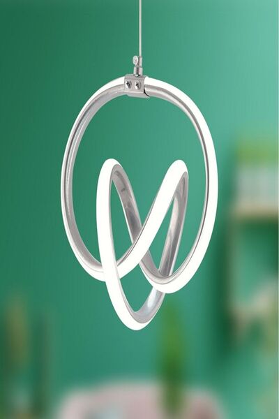 Dekorluna Venita Krom Modern Sarkıt Led Avize Beyaz Işık Salon Mutfak Oda Hol Avize