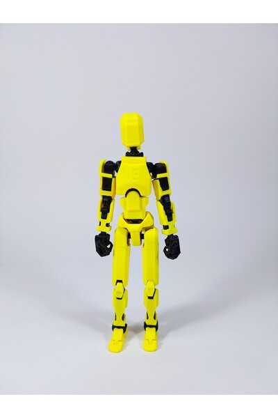 Dummy Oynar Eklemli Figür Neon Sarı – 15 cm Aksiyon Oyuncağı 3 Çift El & Akse...