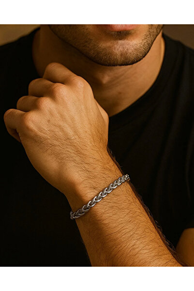 ATALYA ACCESSORY Lufigo Angelus Model 3mm Thick Tarnish-Free Unisex Bracelet - 21 cm Length