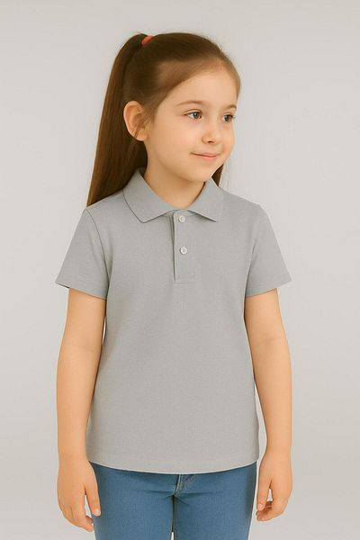 BAGİSTA BUTİK Girl's Polo Neck Short Sleeve School and Daily Use T-Shirt