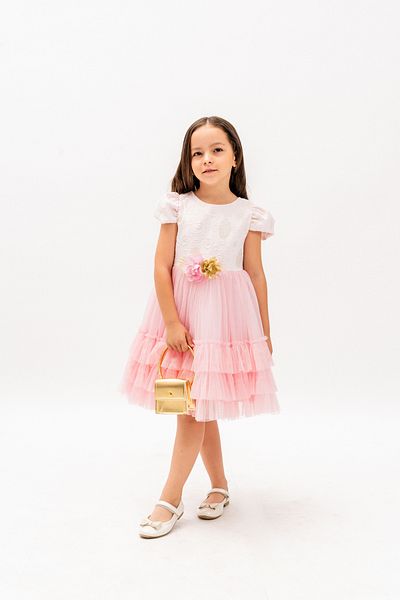 Eray Kids Girl's Dress with Bag Gift Lace Tulle Evening Dress with Layered Skirt Model 5-8 Years