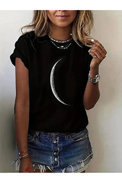 İSMTEXS تي شيرت من القطن الممشط مطبوع عليه قمر جديد بأكمام قصيرة للجنسين من Z...