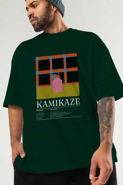 Ankhises Kamikaze Cocktail Front Printed Oversize T-Shirt Men Women Cotton Crewneck Tshirt