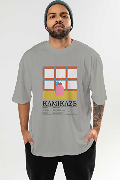 Ankhises Tricou supradimensionat cu imprimeu în față Kamikaze Cocktail Bărbaț...