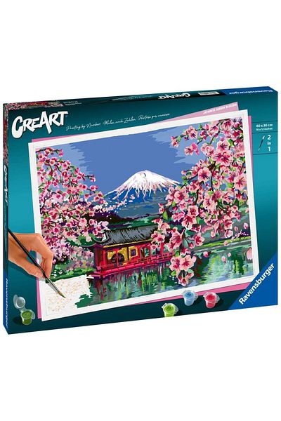 RAVENSBURGER - Creart Pictura Pe Numere Pentru Adulti Flori De Cires Japonez