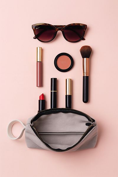 YUNUSOĞLU HOME Travel Makeup Organizer Makeup Bag, Multifunctional Cosmetic Handbag Wedding Engagement