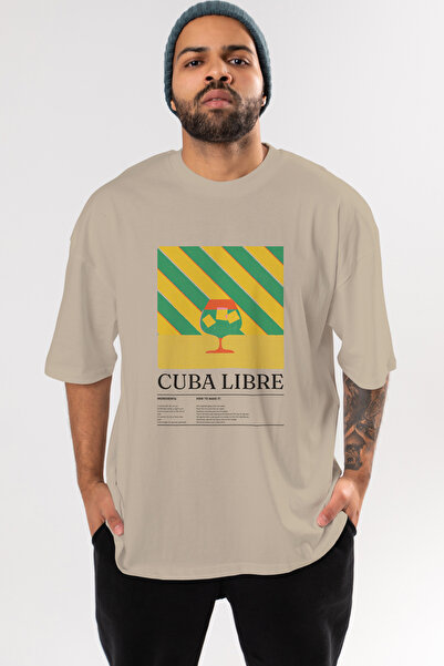 Ankhises تي شيرت كوبي ليبير كوكتيل مطبوع عليه مقاس كبير للرجال والنساء من الق...