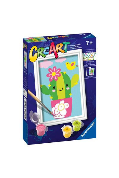 RAVENSBURGER - Create Painting By Numbers For Kids Cactus In A Pot