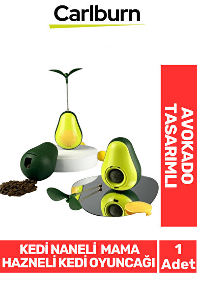 Carlburn لعبة قطط على شكل أفوكادو مع وعاء طعام للقطط مع آلية دوارة مصنوعة خصيصًا