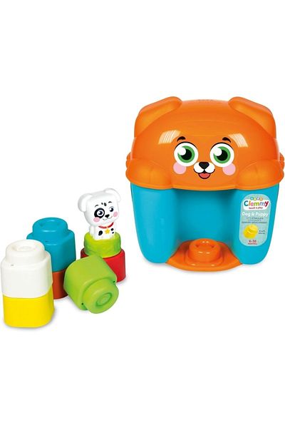CLEMENTONI - Educational toy Soft Clemmy basket Puppy with soft and washable building blocks