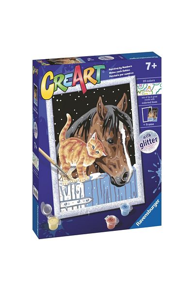 RAVENSBURGER - Create Paint By Numbers For Kids With Glitter Kitten And Horse