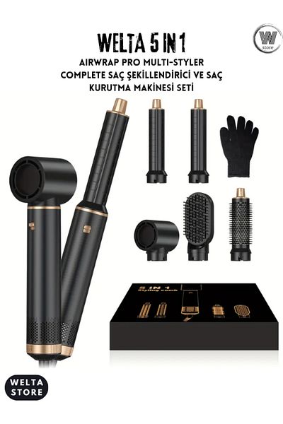 Welta Airwrap Pro Multi-Styler Complete Long Air Blow Hair Styler & Dryer 5 in 1 Set