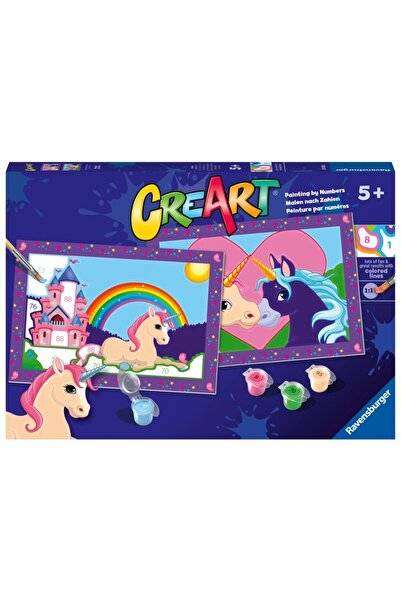RAVENSBURGER - CreArt pictura pe numere pentru copii 2 sabloane cu unicorni m...