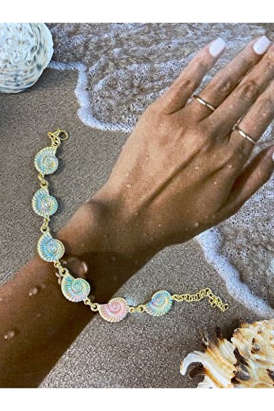 Tılsım Bijuteri Tılséa collection Altın Kaplama Döküm Tasarım Özel Boyama Çok renkli Deniz Kabuğu Bileklik