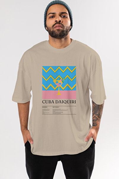 Ankhises تي شيرت كوبي دايكييري كوكتيل مطبوع مسبقًا كبير الحجم للرجال والنساء ...