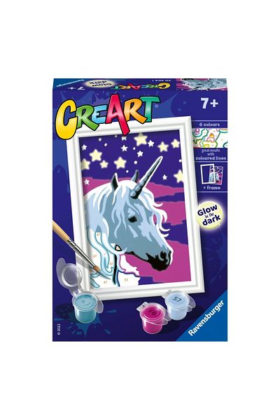 RAVENSBURGER - Creart Paint By Numbers For Kids Dreamy Unicorn Glowing In The Dark