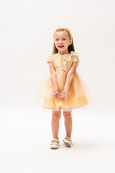 Eray Kids Girls' Dress Tulle Dress with Bow Fluffy Short Sleeve Party Evening Dress 9-24 Months