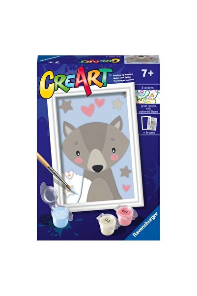 RAVENSBURGER - CreArt pictura pe numere pentru copii lup dragut