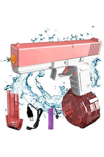 Generic Electric Water Gun, High Capacity, Up to 35 ft Range, One-Button Automatic, Pink