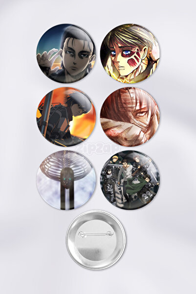 ZipZap Attack on Titan Shingeki no Kyojin Çanta Süsü Rozet İğneli Buton Rozet...