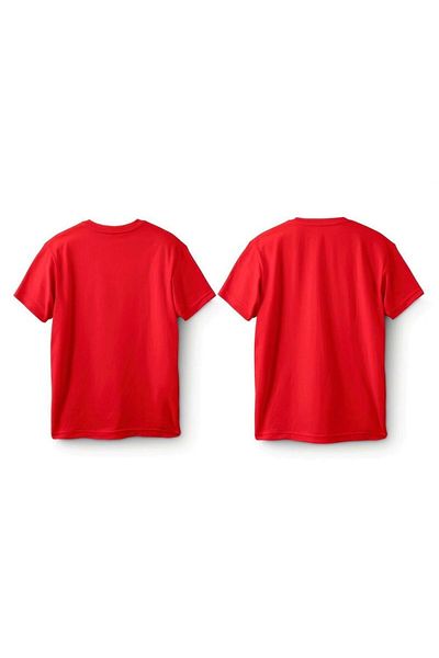 markaterzim Markatem Crew Neck Red Color Oversize Relaxed Fit Unisex Cotton 2-Pack T-Shirt