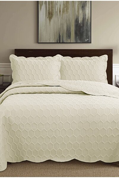 Bikaya Home Σετ κάλυμμα διπλού κρεβατιού Honey Comb 3D (3 τεμάχια) - 260x240 cm - με τσάντα PVC