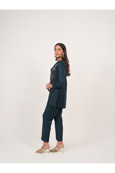 Lehar Midnight Blue Embellished Co-Ord Set