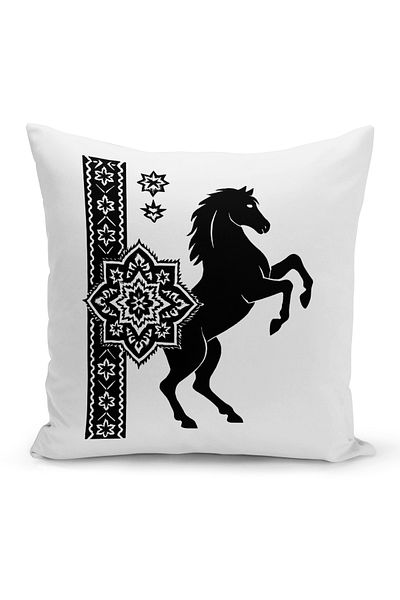 Bertille Home Classic Horse Series Double Sided Digital Printed Set of 3 Throw Pillow Covers (Horse)