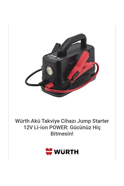 Würth Akü Takviye Cihazı Jump Starter 12V Li-ion POWER: Gücünüz Hiç Bitmesin!