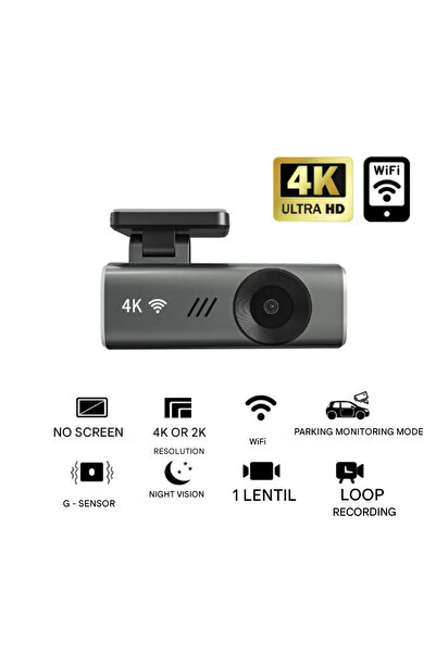AYCB ™ 4K Ultra HD Dash Cam with Wi-Fi, 145° Wide Angle, Car Camera, High Quality Recording, Night Vi