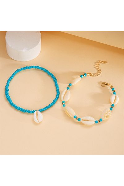 İPAR AKSESUAR Sea Shell 2-Piece Ankle Bracelet