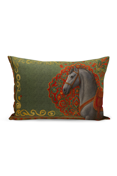 Bertille Home Classic Horse Series Double Sided Digital Printed Set of 3 Throw Pillow Covers (Horse)