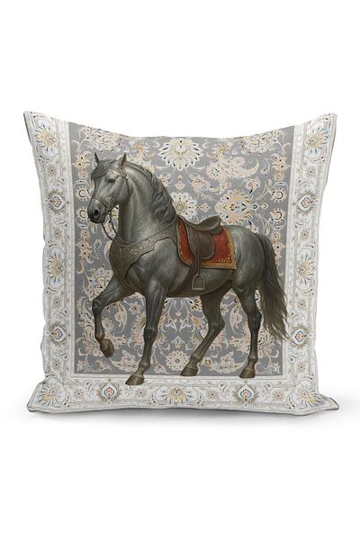 Bertille Home Classic Horse Series Double Sided Digital Printed Set of 3 Throw Pillow Covers (Horse)