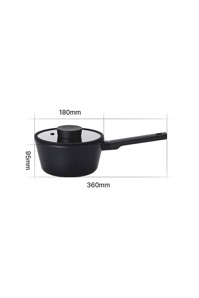 NEOFLAM Saucepan with handle Vulcan, 18 cm - 1.7 L, with glass lid