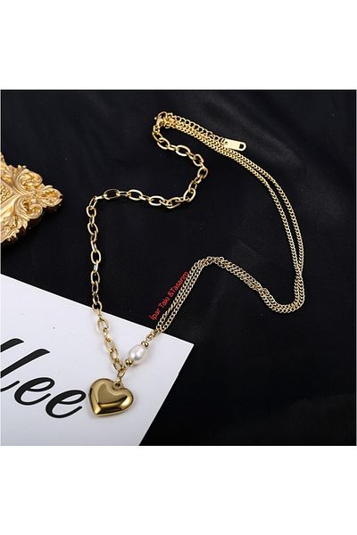 İPAR AKSESUAR Gold Chain Heart Pendant