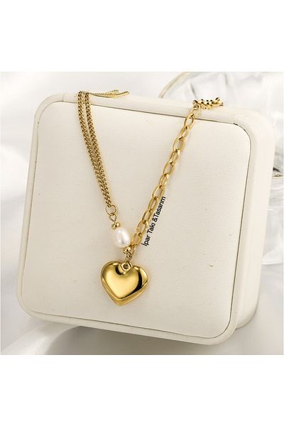 İPAR AKSESUAR Gold Chain Heart Pendant