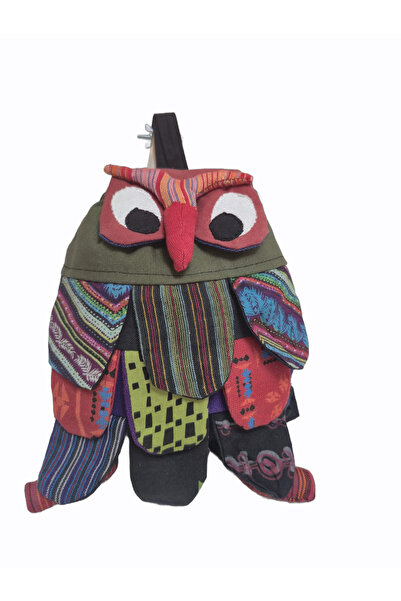 Muhtalif Markalar Çocuklar İçin El Yapımı Patchwork Renkli Eğlenceli Baykuş Sırt Çantası