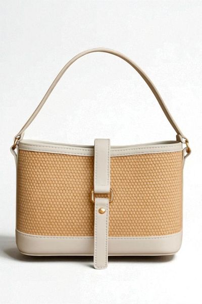 FHD BAGS Women's New Season Strap Gold and Leather Detailed Hand and Shoulder Bag with Internal Compartments