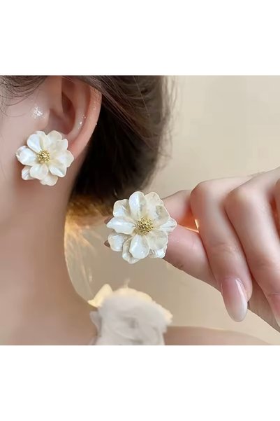 DESİGNEDBYD Women's Long Colorful Petal Crown Leaf Dangle Earrings
