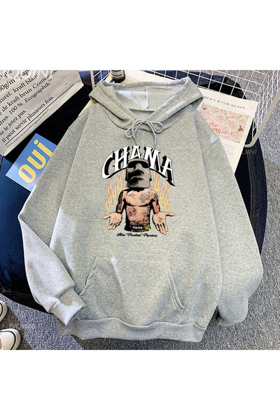 Tarzsokak Γκρι Unisex Ανδρικό Φούτερ με Κουκούλα, Φλις, με Σχέδιο Αλέξ Περέιρ...