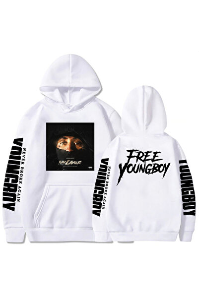 Tarzsokak Hanorac alb unisex YoungBoy Never Broke Again More Leak Album