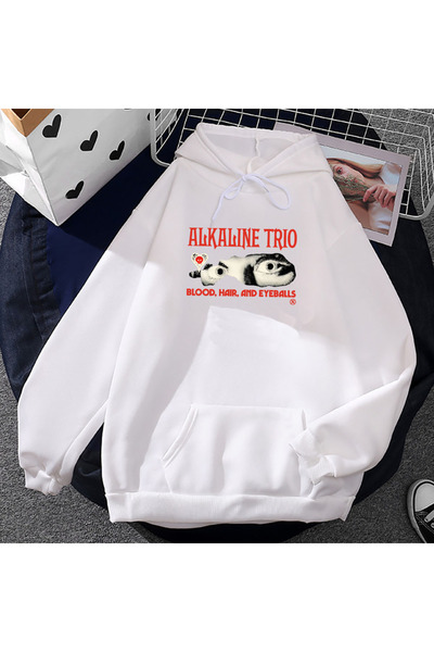 Tarzsokak Șapcă albă unisex Kan Hair Eyeballs tour Rock Band Alkaline Trio gr...